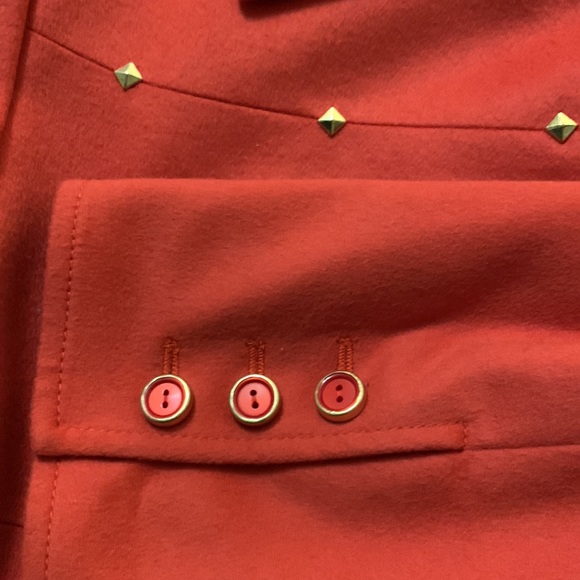 Cashmere/wool spring blazer. Pretty dark orange color - Picture 5 of 6